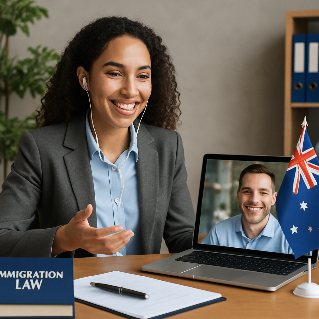 Immigration lawyer in client meeting